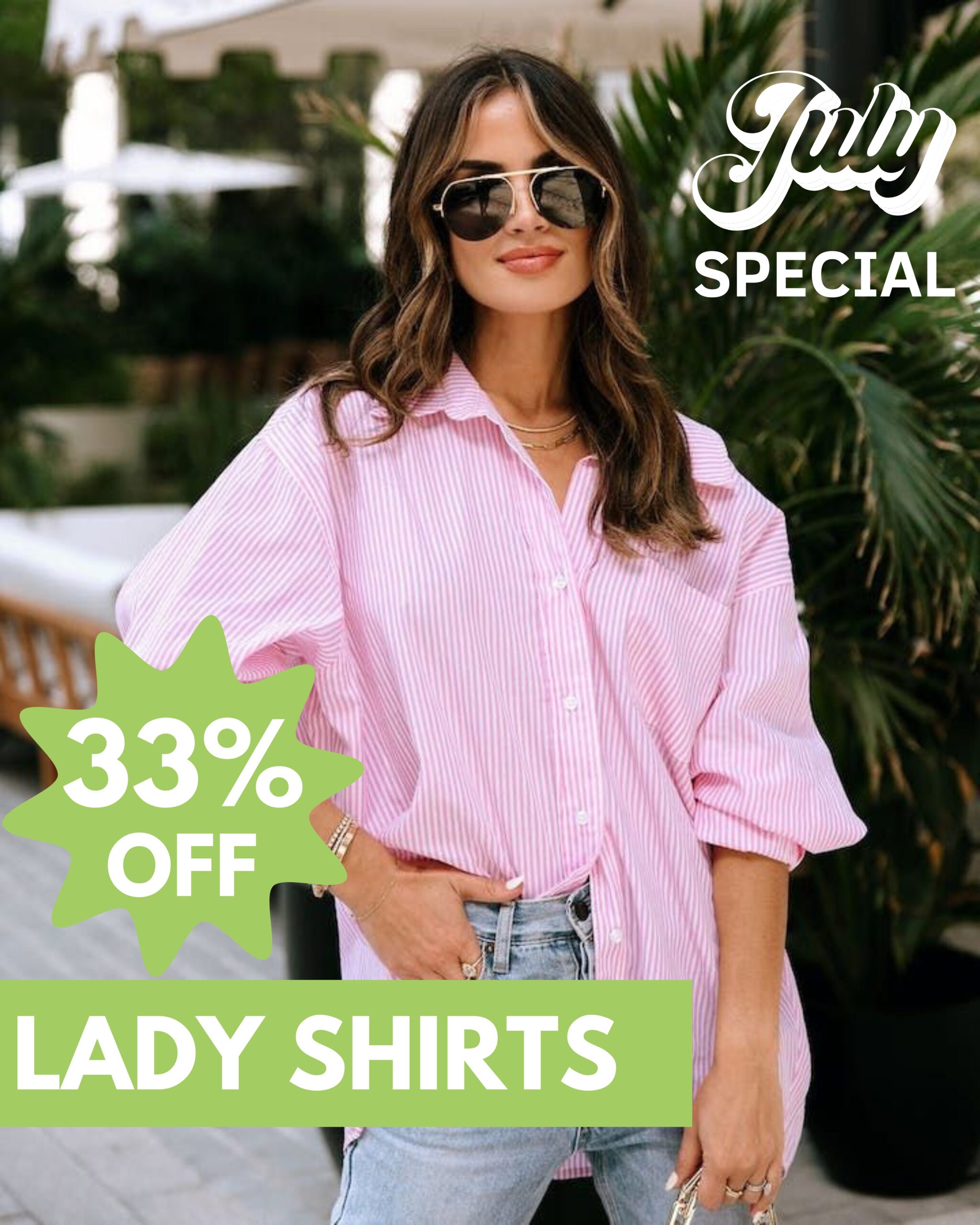 Man smiling while arranging clothes in a laundromat. Text advertises a February special offer: 